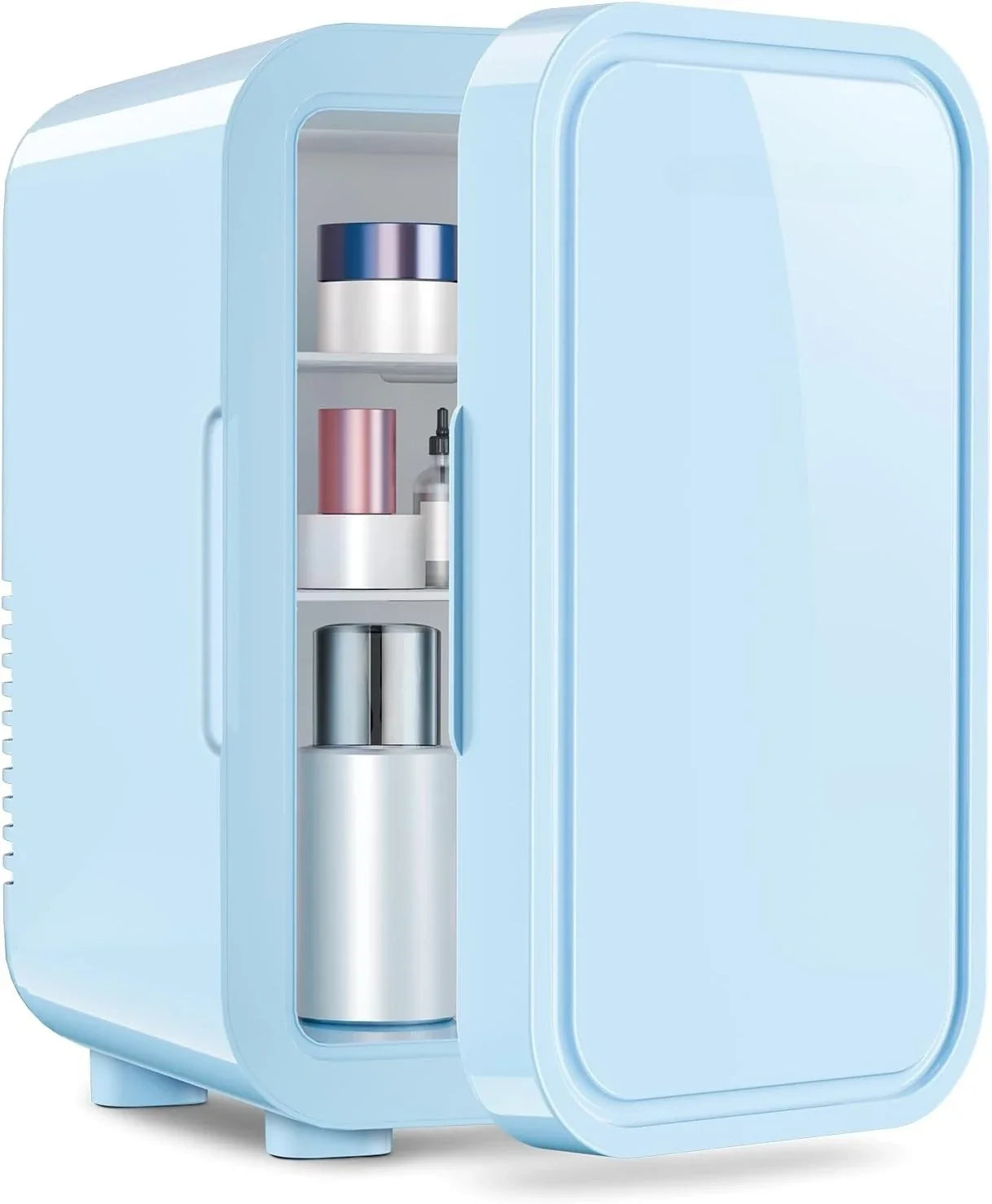 Mini Fridge, 6 Liter/8 Can 110V AC/DC Portable Thermoelectric Cooler Refrigerators for Bedroom
