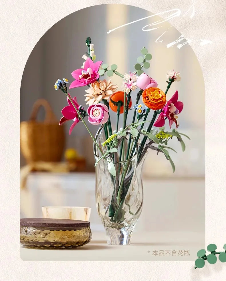 Lego Flower Plant Series 10342 Fendai Bouquet Recommended Ornaments for Men and Women Valentine's Day Gifts