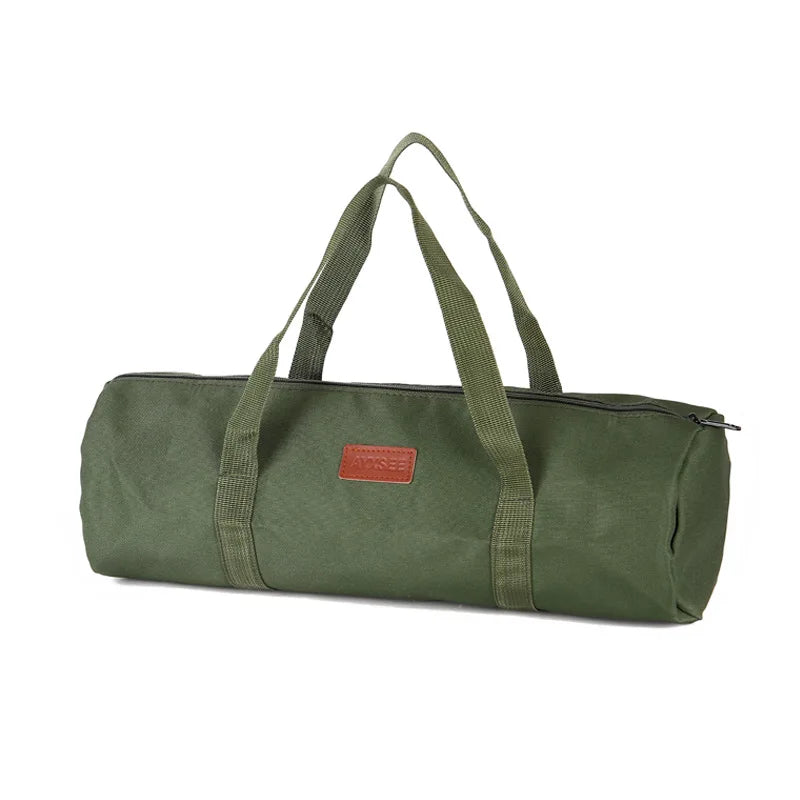 Outdoor Cylindrical Camping Storage Bag Portable Handbag for Tent Stakes Wind Ropes Durable Cylinder Pouch for Camping Accessori