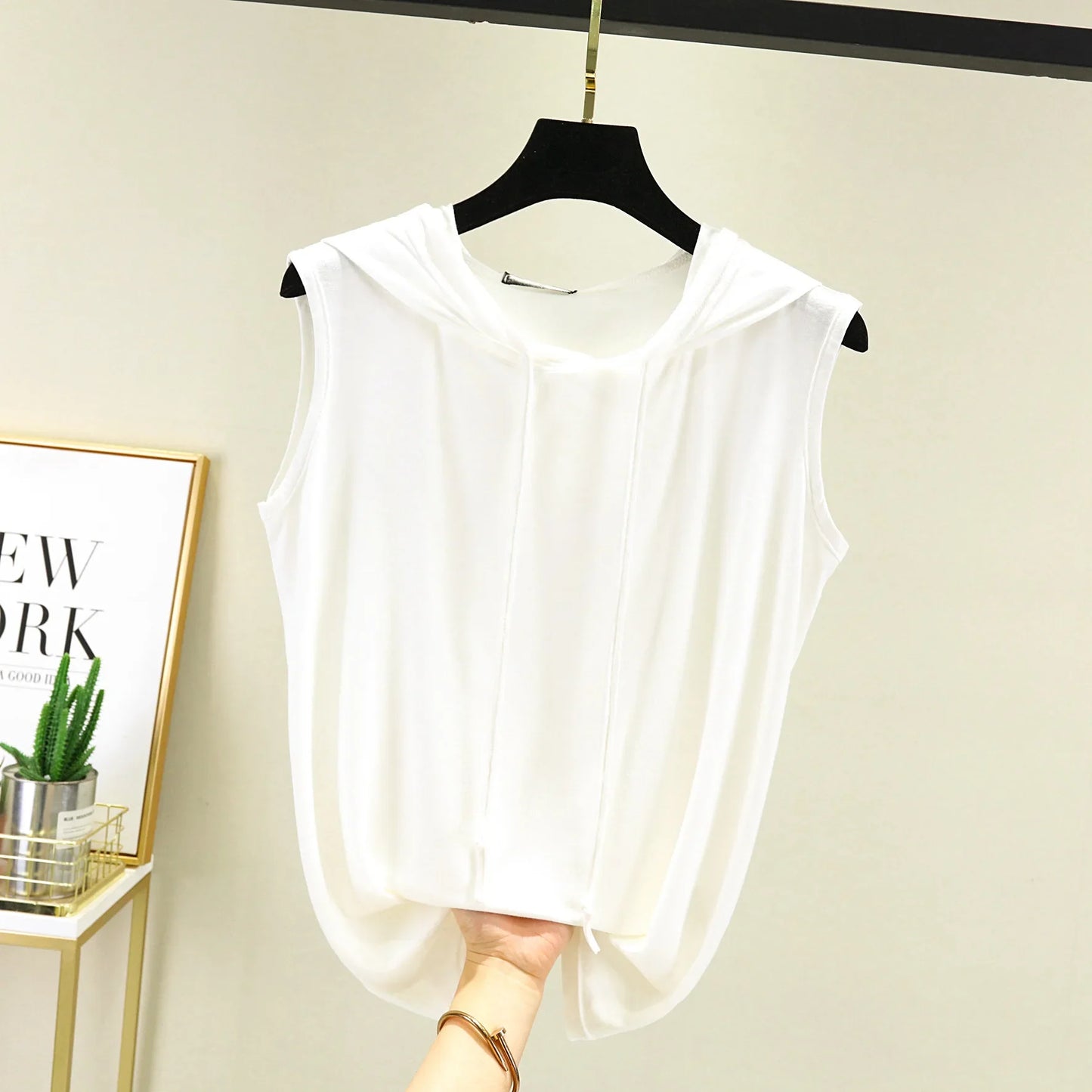 Women's Tank Tops Modal hoodies Tshirt sleeveless Loose Casual Tee Top Summer thin streetwear T-shirt