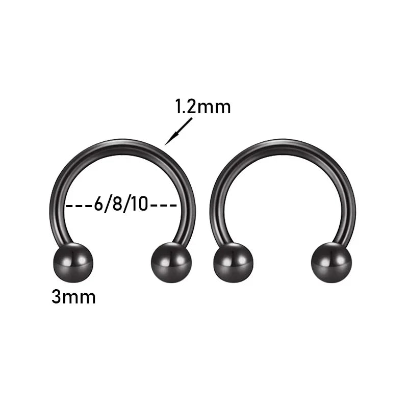 2Pcs Stainless Steel Crystal CZ Tragus Piercing Helix Studs Earrings For Women Girls Hoop Nose Ring Body Piercing Jewelry