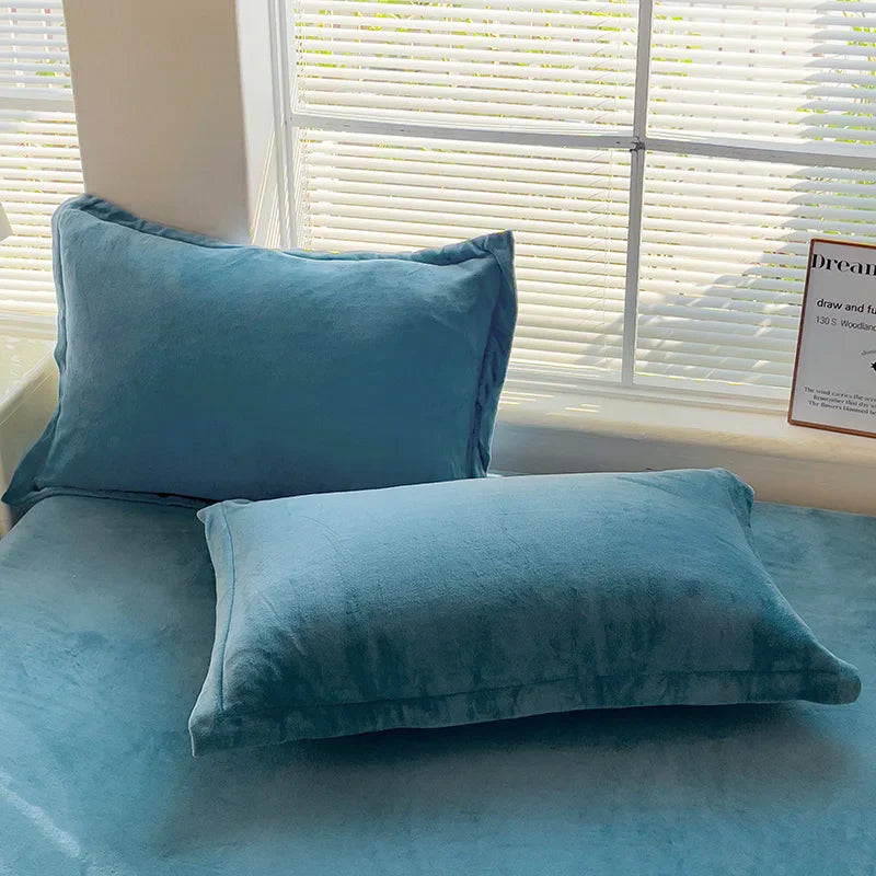 1/2pcs Soft Flannel Pillowcase Winter Warm  Cushion Cover Adult Kids.