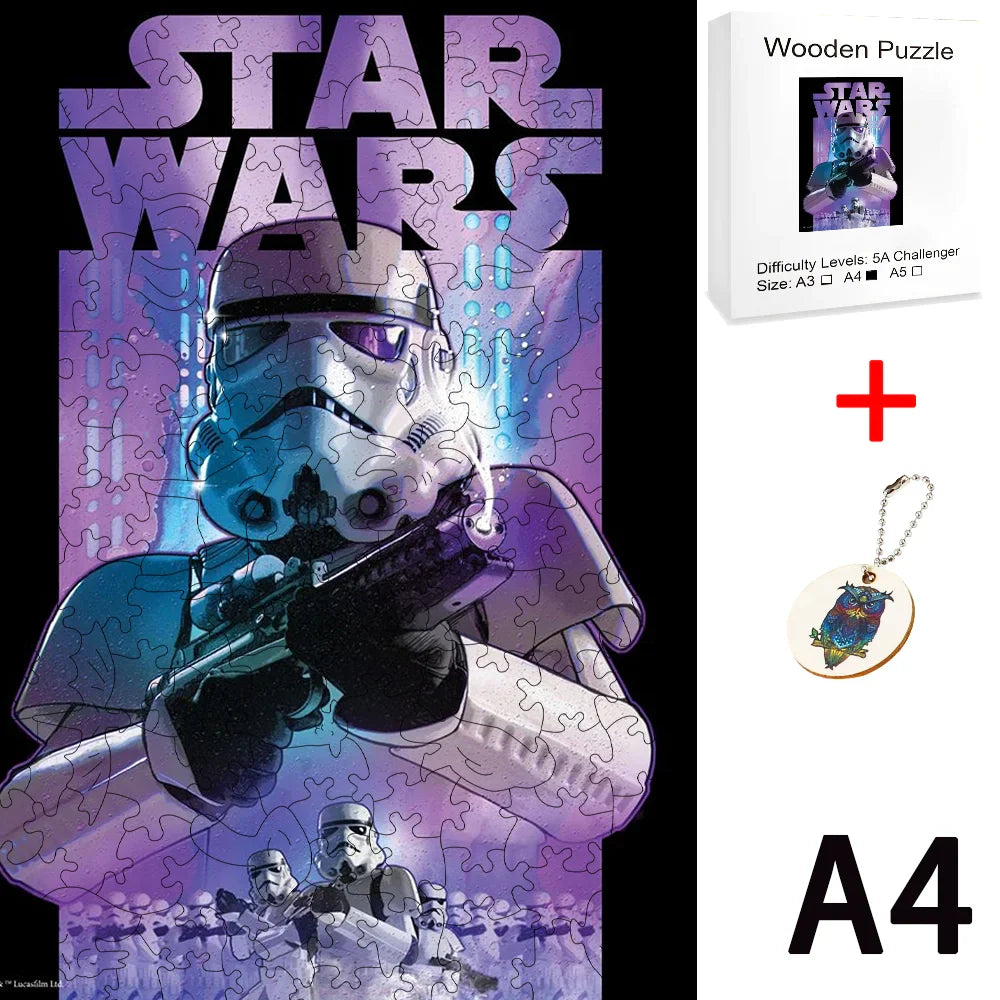 Star Wars Wooden Puzzle Board Games for Children Hobby Jigsaw Table Game Craft Toys Diy Fidget Christmas Building Blocks Model