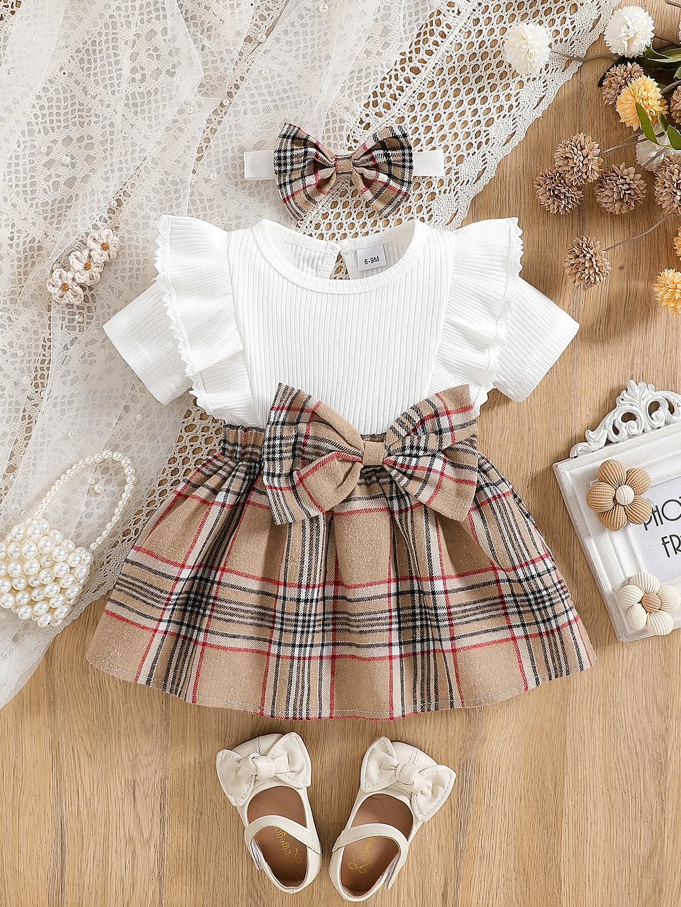 Baby Girl Summer Fashion Cute Casual Round Neck Ruffle Lace Decoration