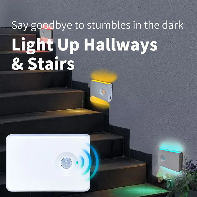 Motion Sensor Night Light Approved Magnetic Wall Lamp Rechargeable RGB Color Lights for Kitchen Bathroom Hallway Stairs