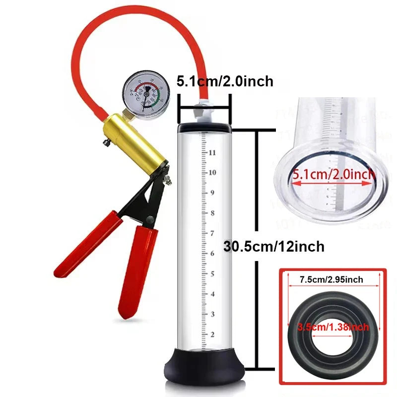 Acrylic Penis Pump Manual Penis Enlarger Sex Toy For Men Vacuum Pump Male Masturbation Penis Extender Trainer Adults Sex Product