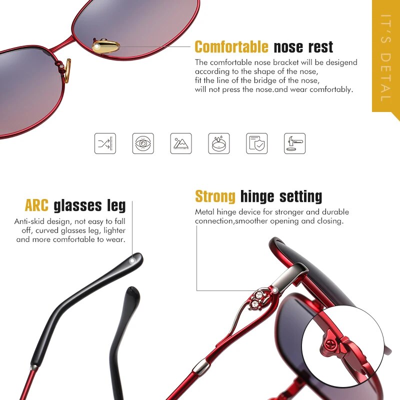 CoolPandas 2022 New Style Women's Sunglasses Gradient Polarized Lens Luxury Design Ladies Elegant UV400 Lunette De Soleil Femme