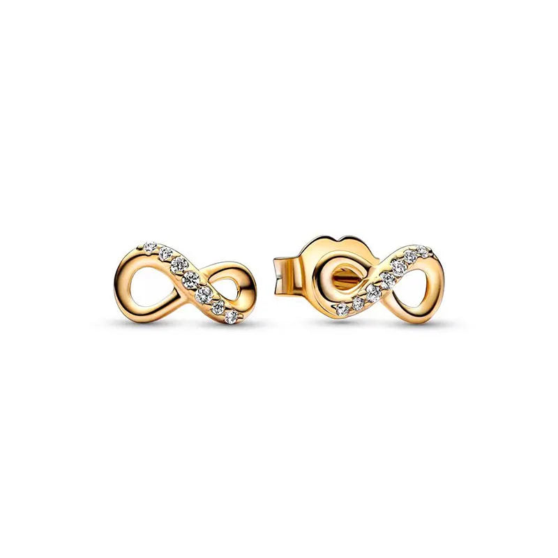 New 24K Gold Plated Pavé Heart Hoop Earring Huggie Hoop Earring 925 Silver Charm Hoop Earring Fine Jewelry Women DIY