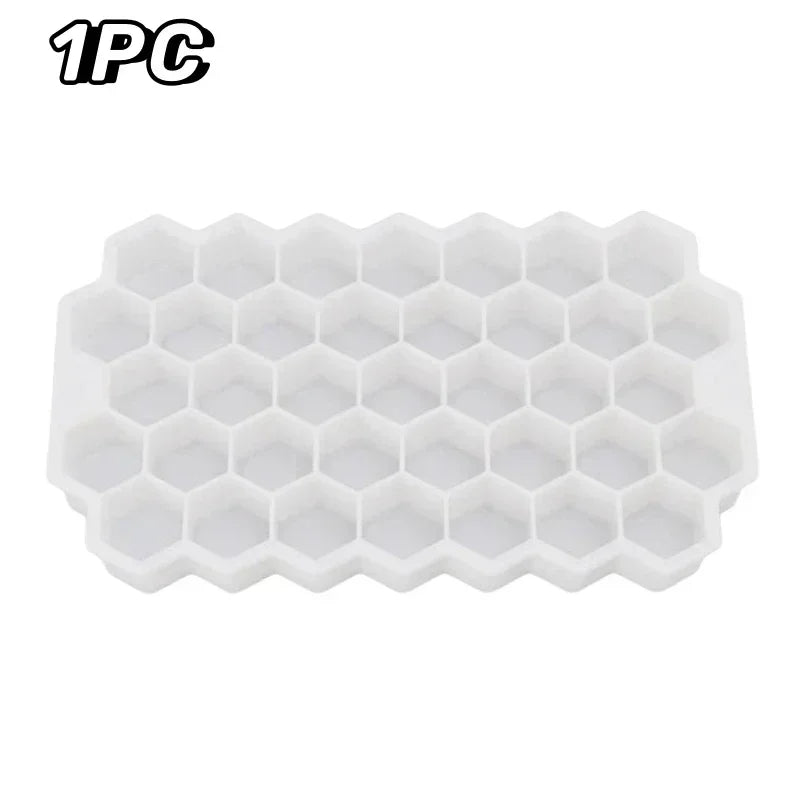 37 Grid Ice Cube Trays Freezer with Lid, Silicone for Small Ice Cube Molds, Easy-Release Reusable.