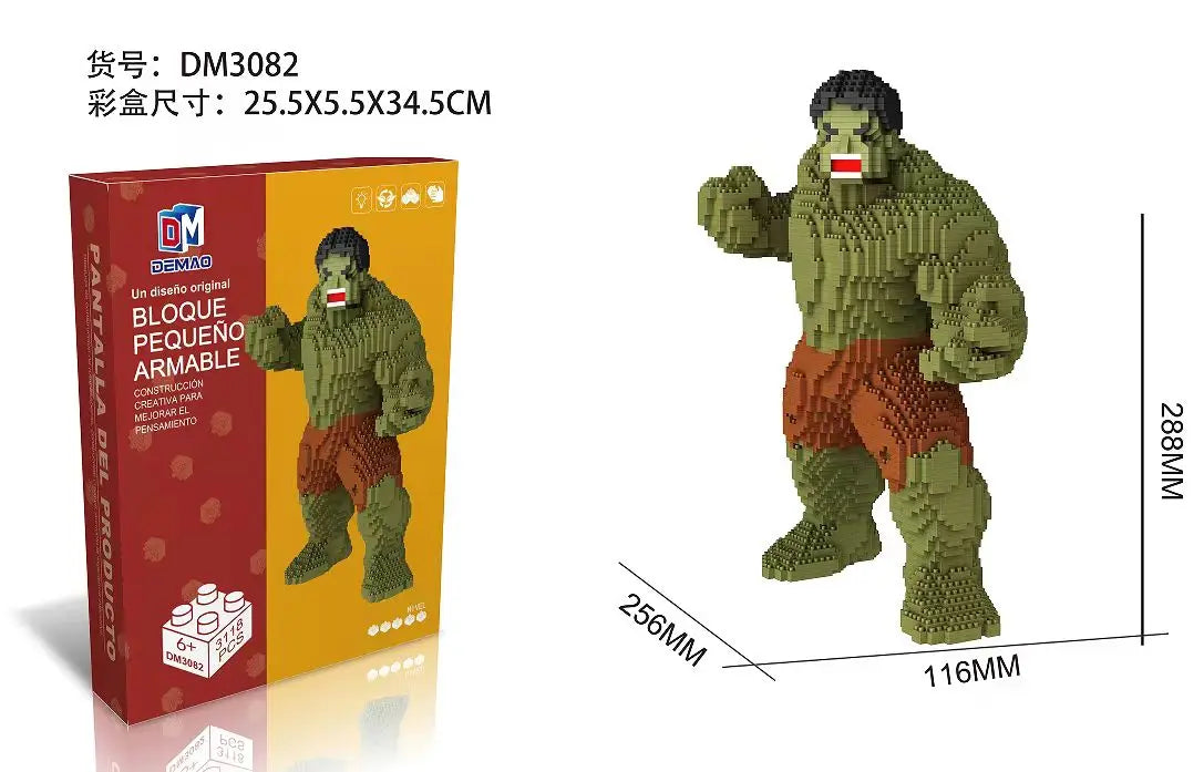 Harry Potter Micro Building Block Stitch Anime Squirtle SpongeBob Buu Hulk Assembled Model Mini Brick Figures Toys For Kids