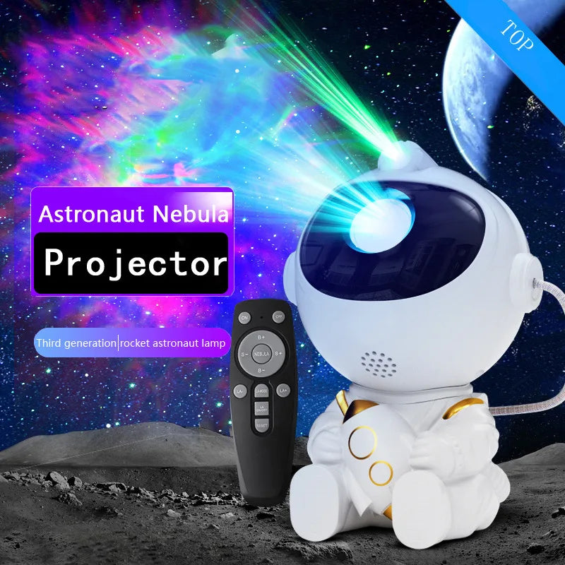2022 Remote Control Atmosphere Light Robot 360° Rotating Night Light Stepless Dimming Projector Night Lamp Net Red Selfie Light