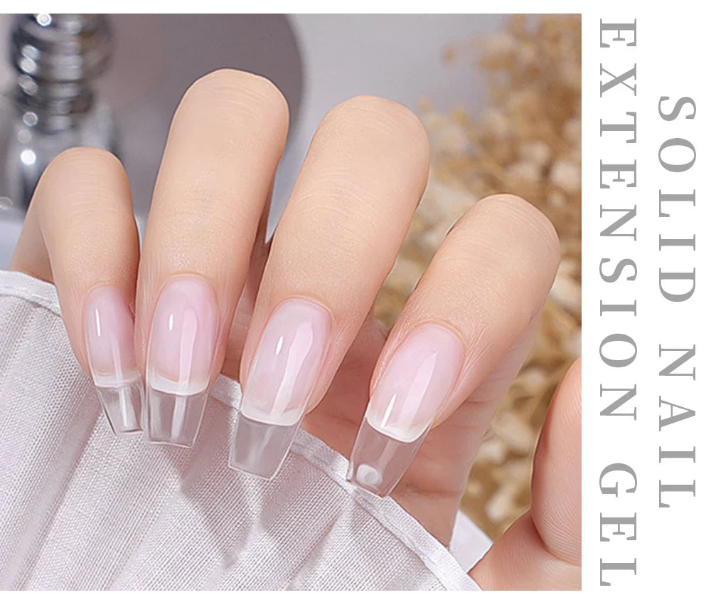 AWStorG 5Pcs/Set Solid Nail Extension Gel Carving Flower Nail Art Building UV Gel Semi Permanent Finger Extension Nail Varnish