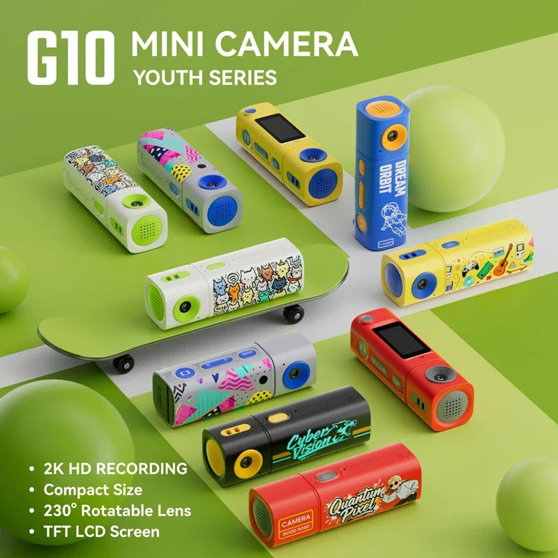 Lenovo G10 Lipstick CCD 2K Mini Thumb Camera Student Action Camera 61° HD Wide-angle Photo Video Recorder in DOPAMINE Colorway