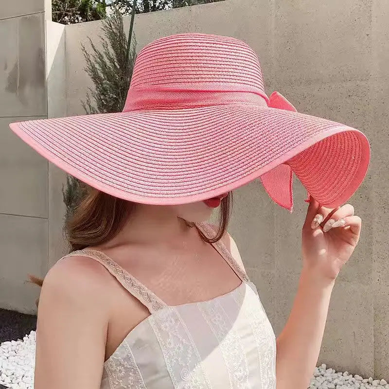 MAXSITI U Summer Straw Hats Bowknot Steamer Breathable Sun Hat Women Holiday Beach Hat Sun Protection Cap Visor Hat sombreros