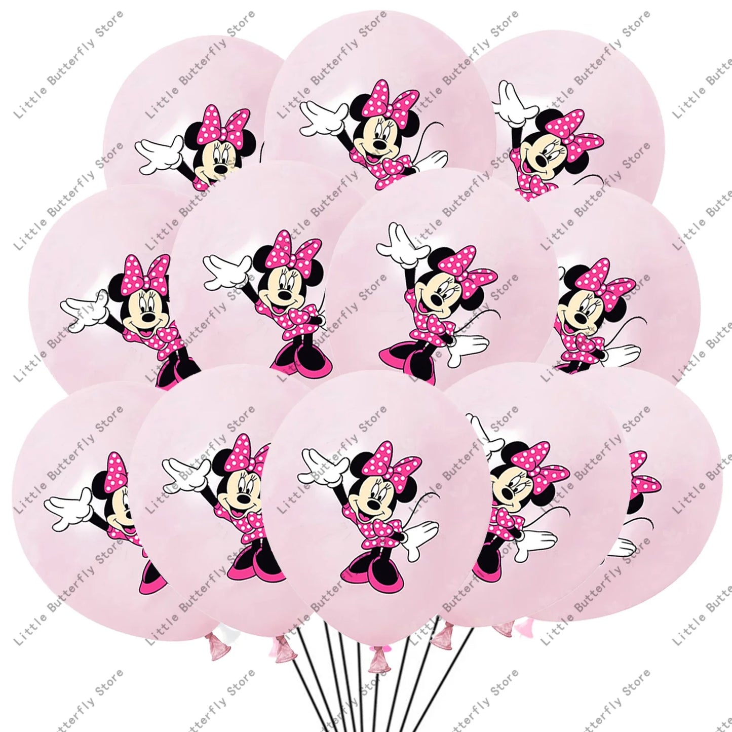 Disney 10/20/30pcs 12 Inch Pink Minnie Mouse Latex Balloon Party Supplies Party Balloon Balloons for Birthday Party Decorations