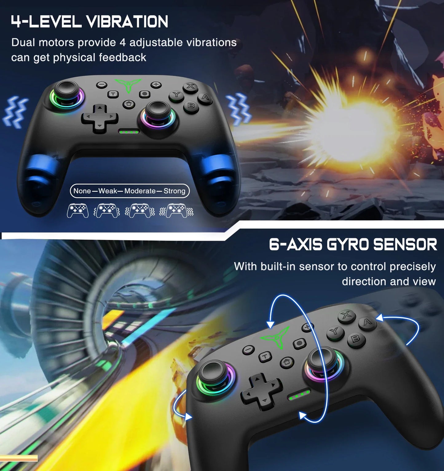 RGB Wireless Controller For Nintendo Switch Pro/Switch 2 Origina Joystick Gamepad Professional Lag-Free Gamepad Phone Gamepads