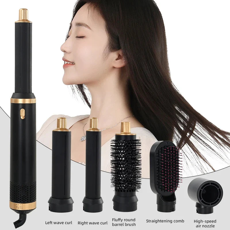 LUXLOCK Professional 5-in-1 Curler Set Multi functional Straightener Hot Air Comb Hairdryer Styling Set Wave Curler Ladies' Gift