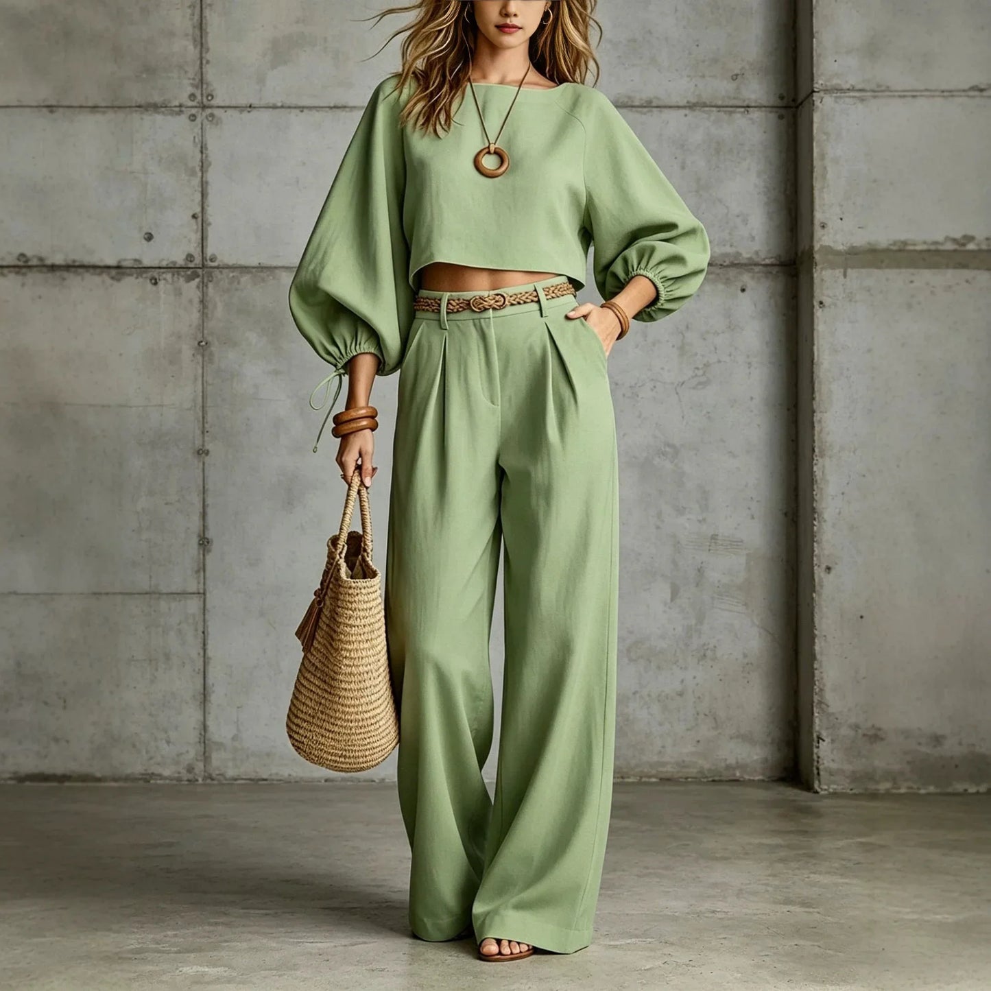Summer and Autumn New Casual Women's Wear in Europe, America, and Europe Large Loose Cotton Hemp Casual Pants