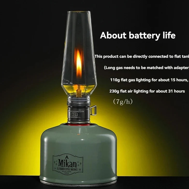 CAMPINGMOON T-1 Outdoor Gas Coreless Candle Lamp Gasification Tent Gas Lamp Atmosphere Camping Flat Gas Candle Lamp