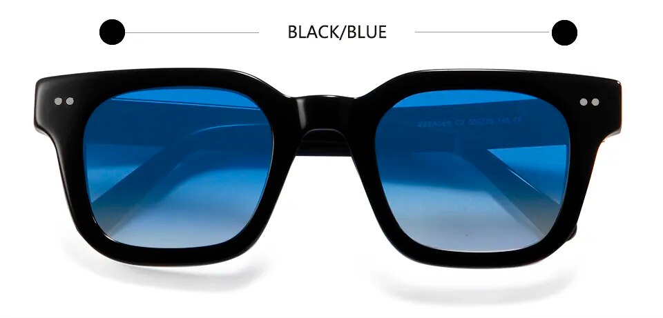 Chim 004 Designer Black Acetate Large Sunglasses For Men Women'S Polarized Square Frame Eyewear Flat UV400 Protection Shades
