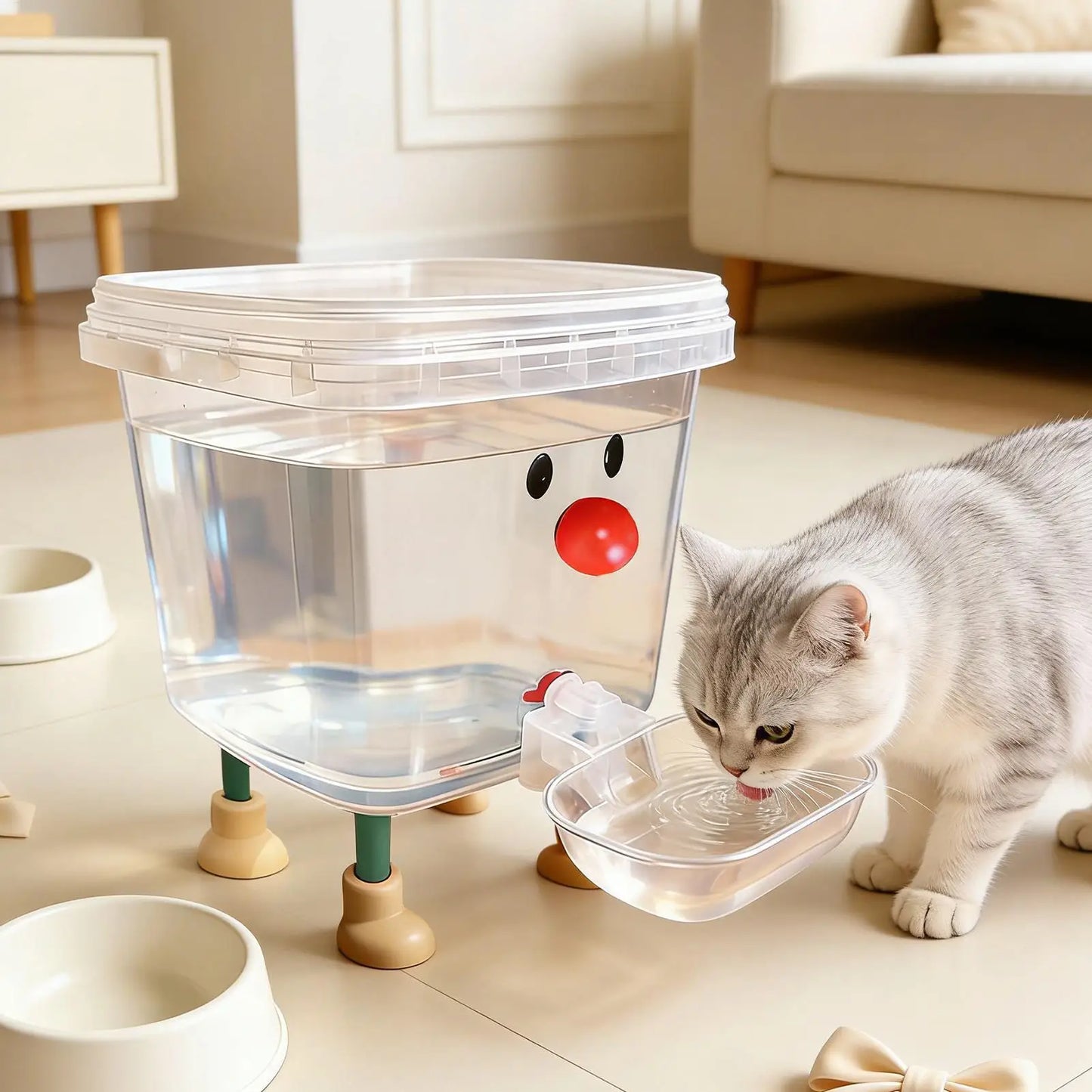 3/5L Automatic Pet Water Dispenser Smile Face Auto Cat Dog Fountain Bowl Large Capacity Pet Water Feeder for Home Indoor Use