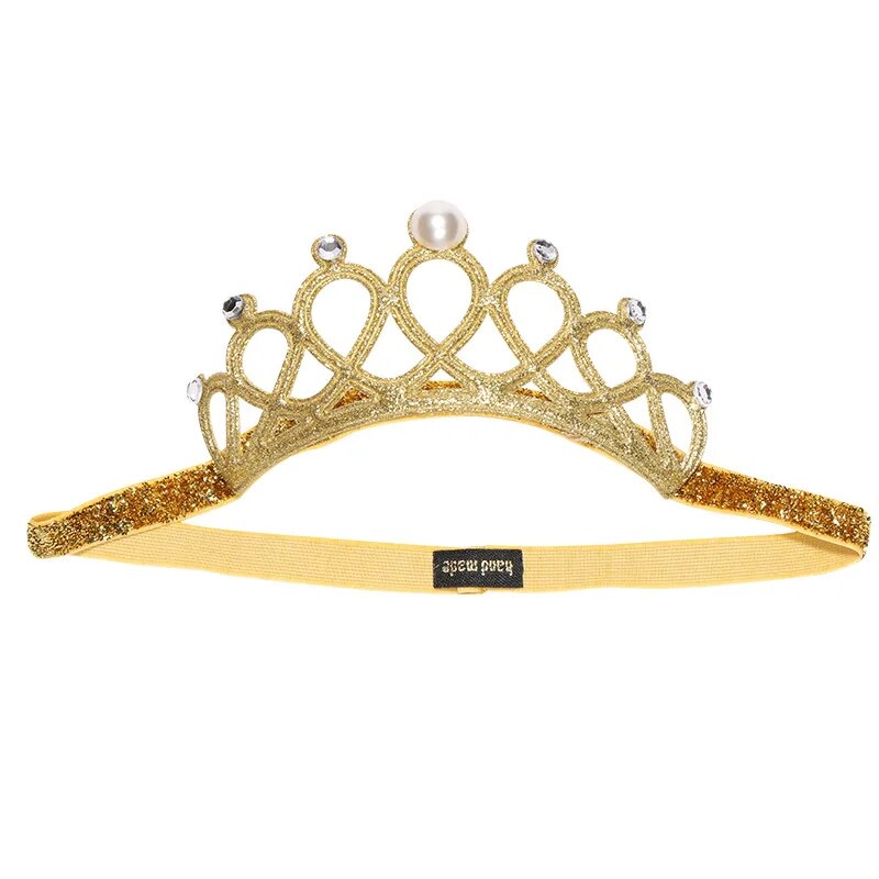 Child Rhinestones Princess Headband Elastic Hair Crown Tiara Accessories Hair Band Accessory Gift