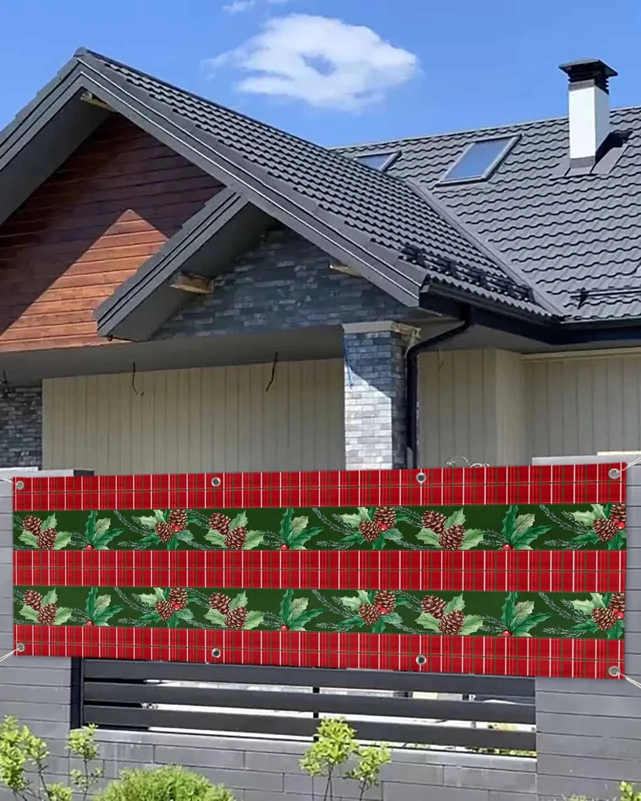 Christmas Plants Berries Decorate banners flags and commemorative days with 4 sizes to choose from customizable product patterns