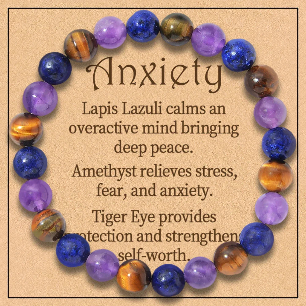 Women's bracelet With Wish Card,Amethyst Yellow tiger Lapis Lazuli bracelet natural stone bracelet, gift for mother, girlfriend