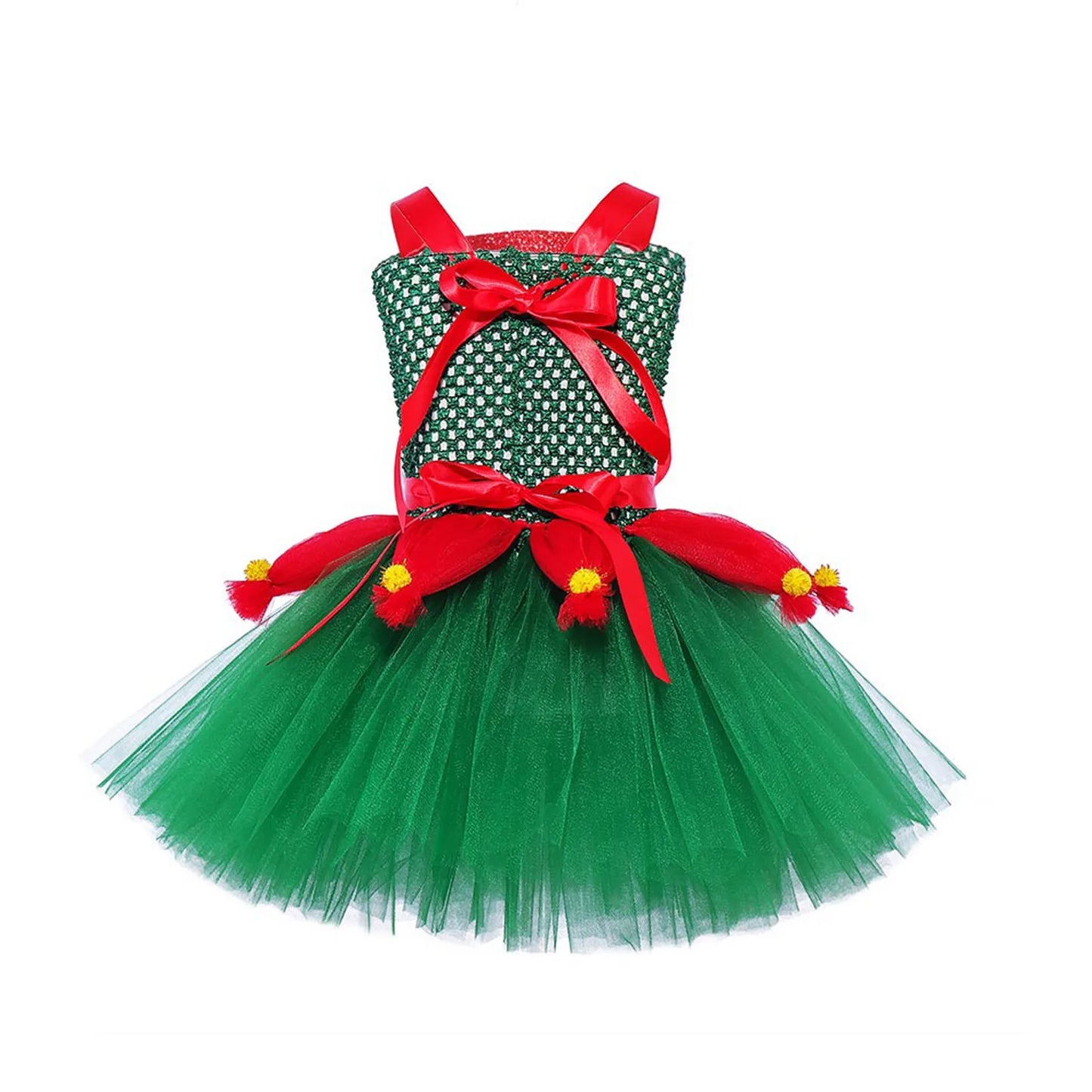 Girls Christmas Elf Cosplay Costume Carnival Party Kids Santa Claus Princess Tutu Dress Children's Xmas Role Play Fancy Dress-up