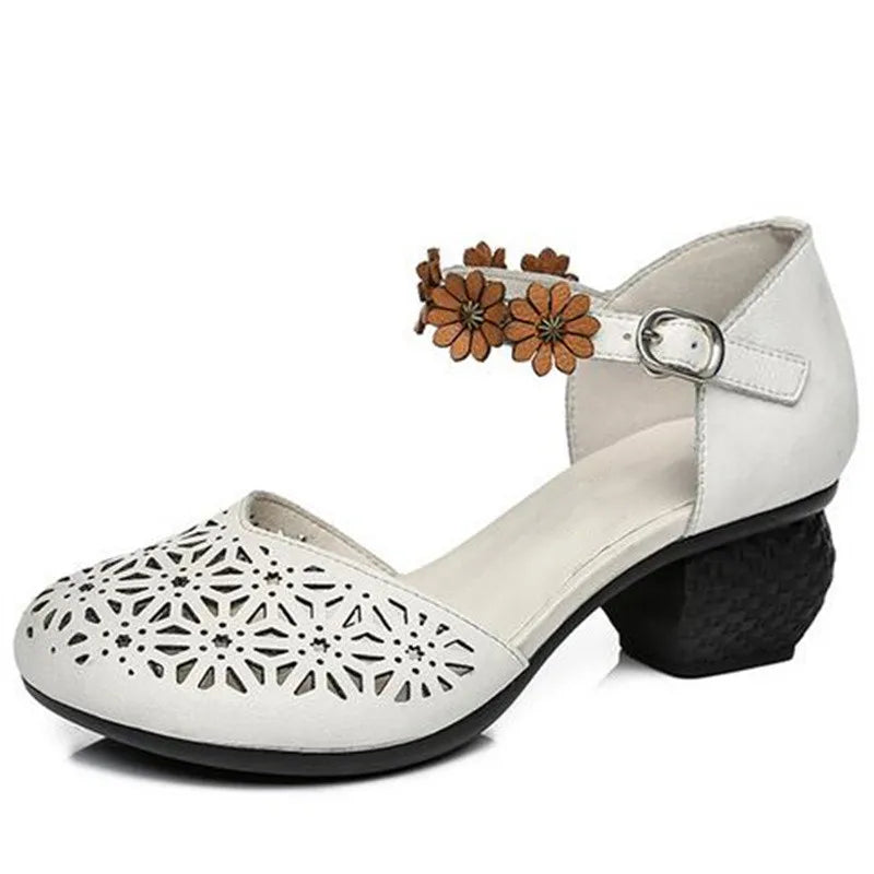2023 Best-selling New Elegant Fashion Sandals Summer Women Sandals Flowers Cow Leather Sandals Wedges Wedding Shoes Women Shoes