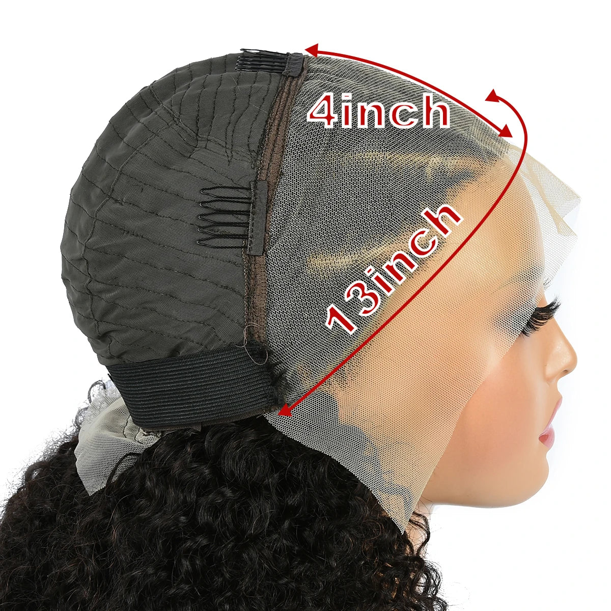 Braided Human Hair Wig 13x4 Lace Front  African Curly Human Hair Transparent Lace