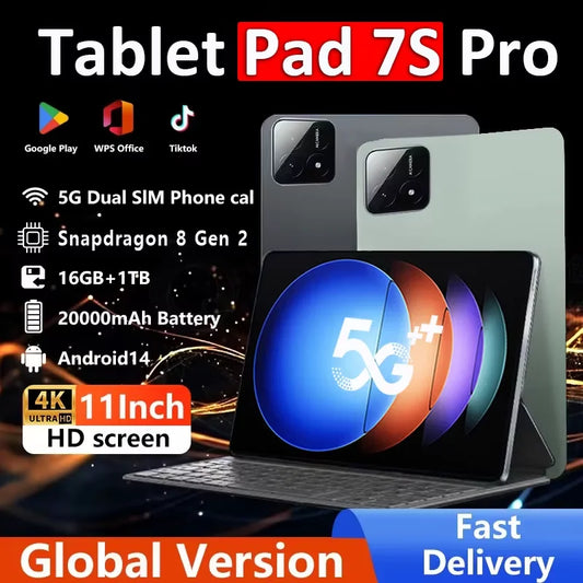 2025 Global Version Original Pad 7S Pro Tablet 11inch Android 14 22GB+1T Snapdragon 8 Gen 2 HD 4K 5G Dual SIM WiFi GPS Tablet PC