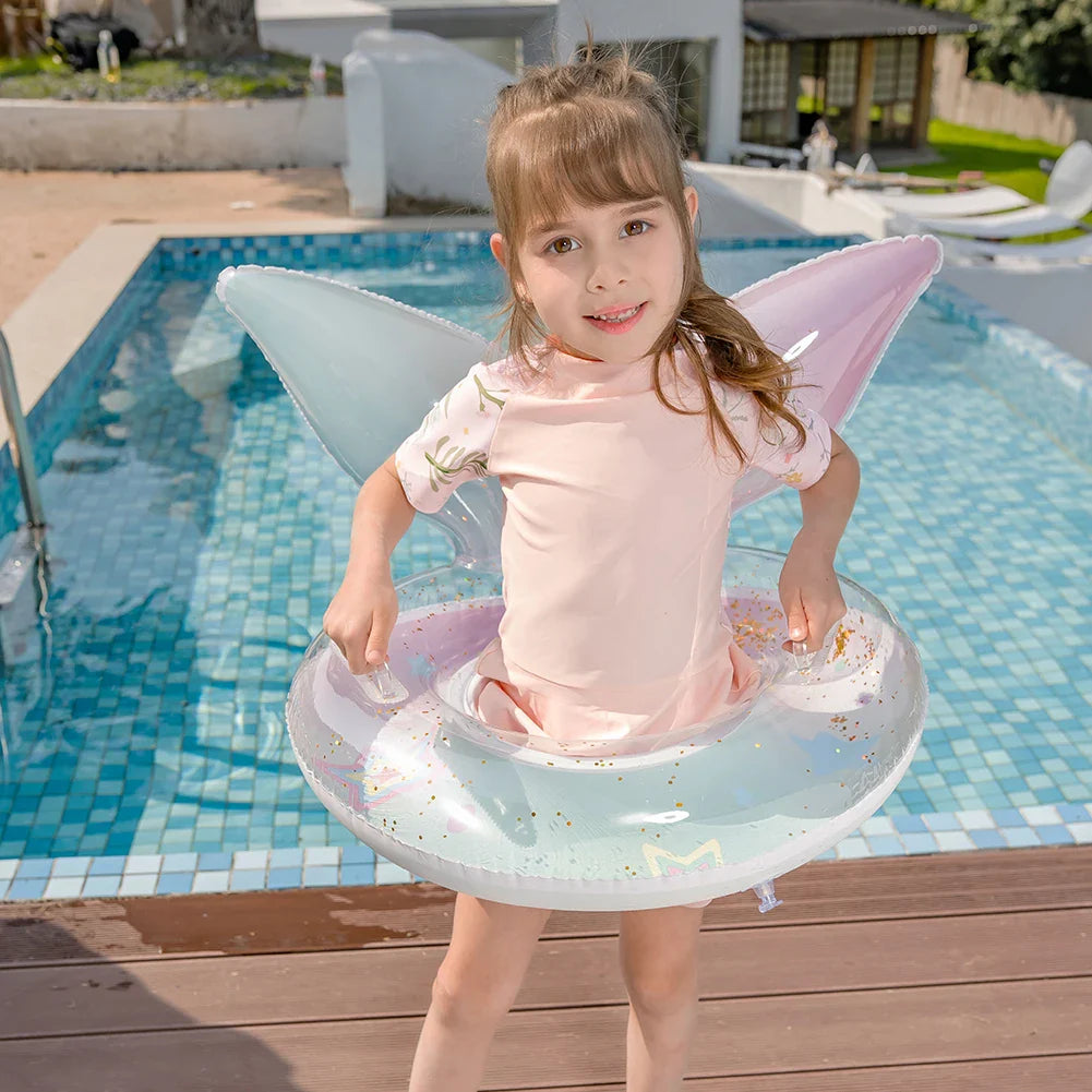 Summer Mermaid Tail Confetti Sequin Swimming Ring Swimming Circle Swim Tubes Rings Beach Swimming Party Toys for Kids and Adults
