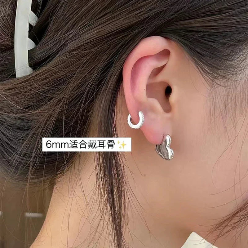 New 925 Sterling Silver Circle Zirconia Earrings Charm Personality Simple Style Earrings Birthday Gift For Women's Fine Jewelry