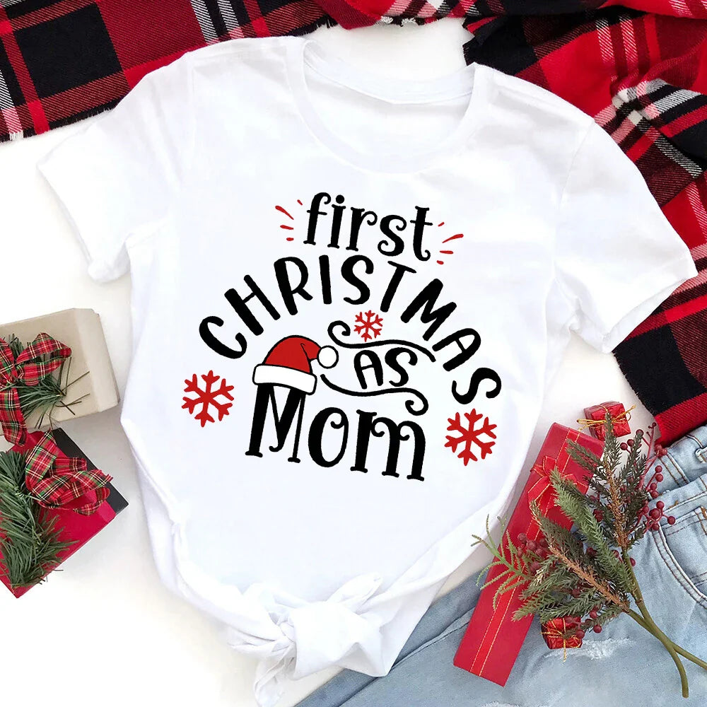 Family Matching Outfits Christmas Print Dad Mom Baby Romper Family Clothes Christmas Family Gift Set
