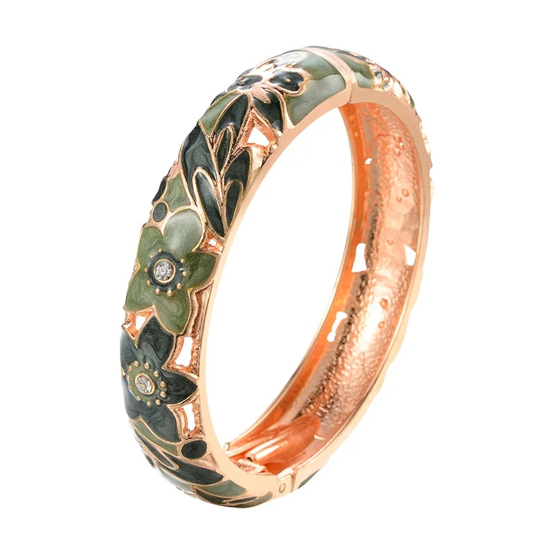 Bangle for Women Double Enamel Bangle Set Cloisonne Women's Jewelry