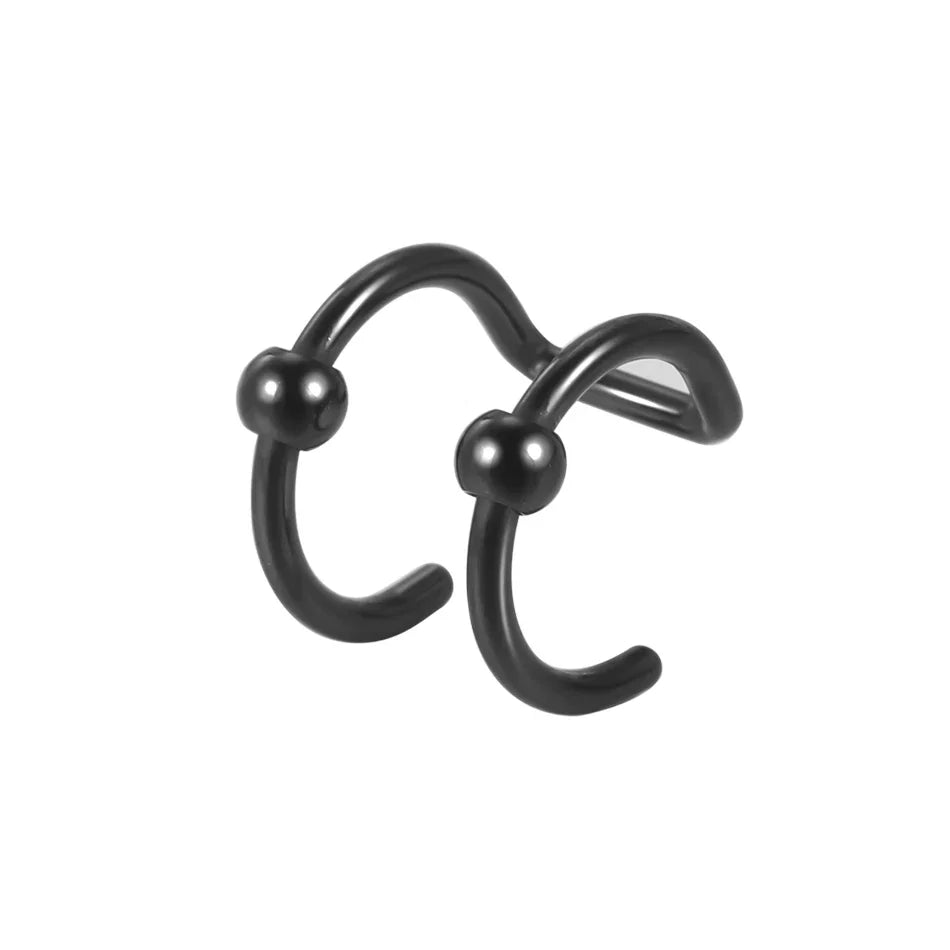 1PC Stainless Steel Fake Nose Ring Hoop Septum Rings Non-Pierced C