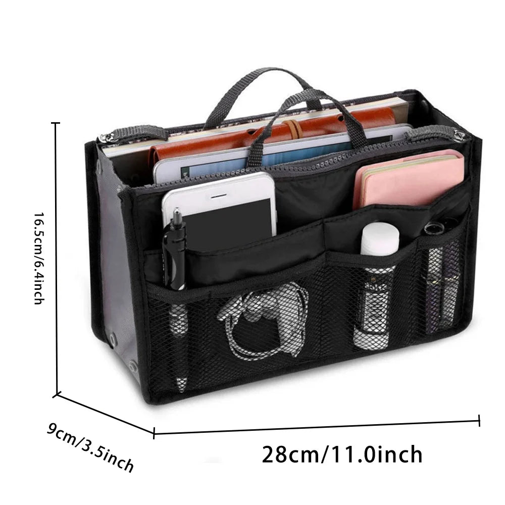 Travel Organizer Insert Bag Canvas Large Liner Lady New Cosmetic Bags Women Tote Home/Car Eco Grocery Makeup Tablet Storage Pack