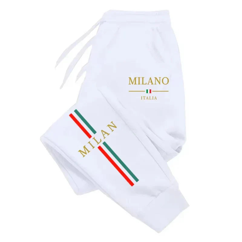 2025 Milan City Printed Jogger Pants, Men, Women Autumn Winter Casual, High Quality Running Sweatpants.
