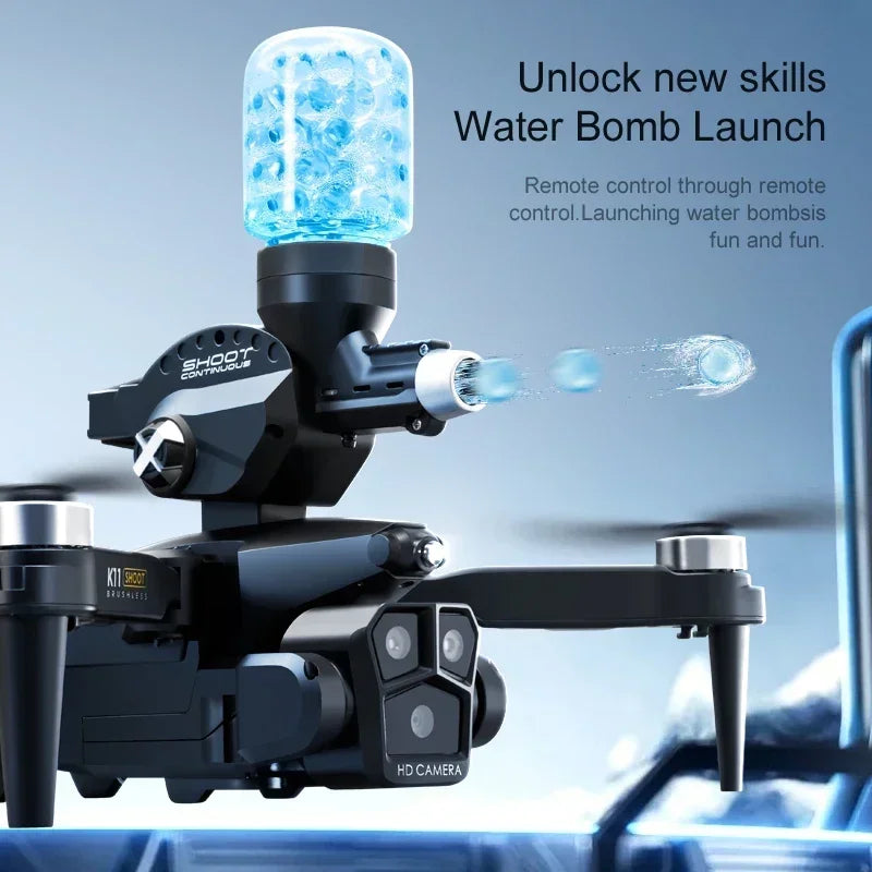 K11Max Rc Professional Drone three Camera Water Bomb Drone Aerial Vehicle 8K HD Opticals Flow Aerials Security Monitoring Drones