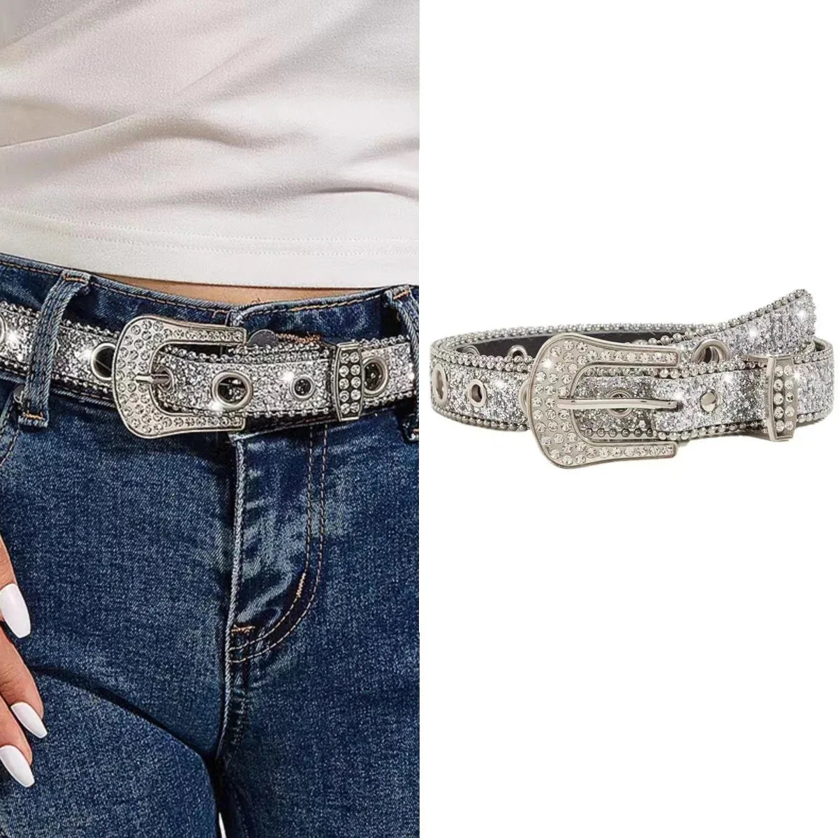 EtherealBe Gothic Rhinestone Belt for Women