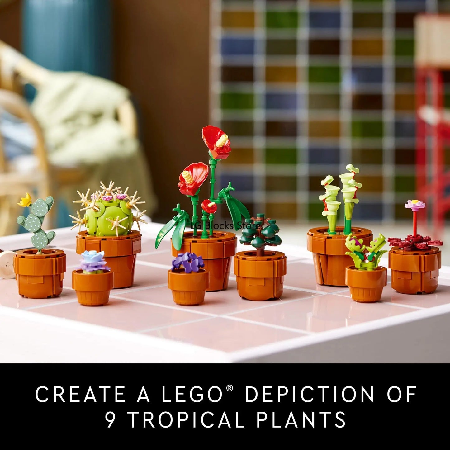 LEGO Icons Tiny Plants Building Set, Cactus Décor Gift for Flower-Lovers, Carnivorous, Tropical and Arid Flora, Botanical 10329