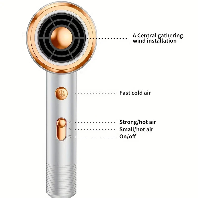 5 in 1 Professional Hair Dryer Powerful with Hot and Cold Air Functionality Thermostatic Electric Hair Drye for Smooth Hair Tool
