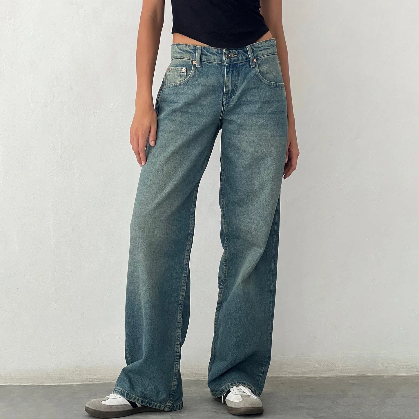 Women Wide Leg Jeans Casual High Waist Baggy Boyfriend Denim Pants Y2K Straight Streetwear Jeans Mom Jeans Trousers