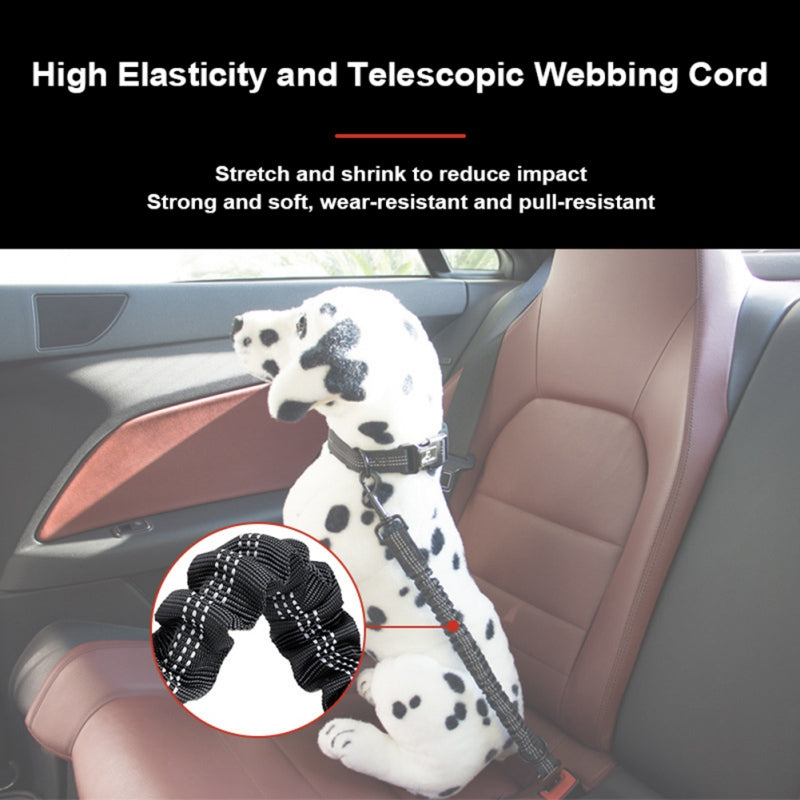 Dog Car Seat Belt Dog Seat Belt Leash Vehicle Belt Adjustable Cushioning Elastic Reflective Safety Rope for Dogs Cat
