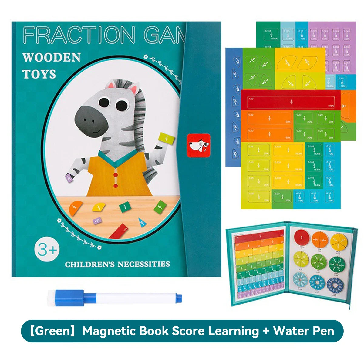 Magnetic Fraction Learning Nuclear Denominator Cognition Addition and Subtraction Operation Demonstration Lower Grade Teaching