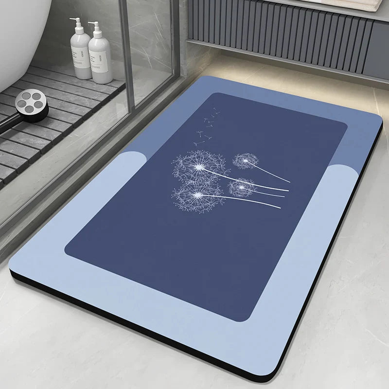 Bath Mats Bathroom  Anti Slip Floor Mat Quick Dry Shower Toilet Rug