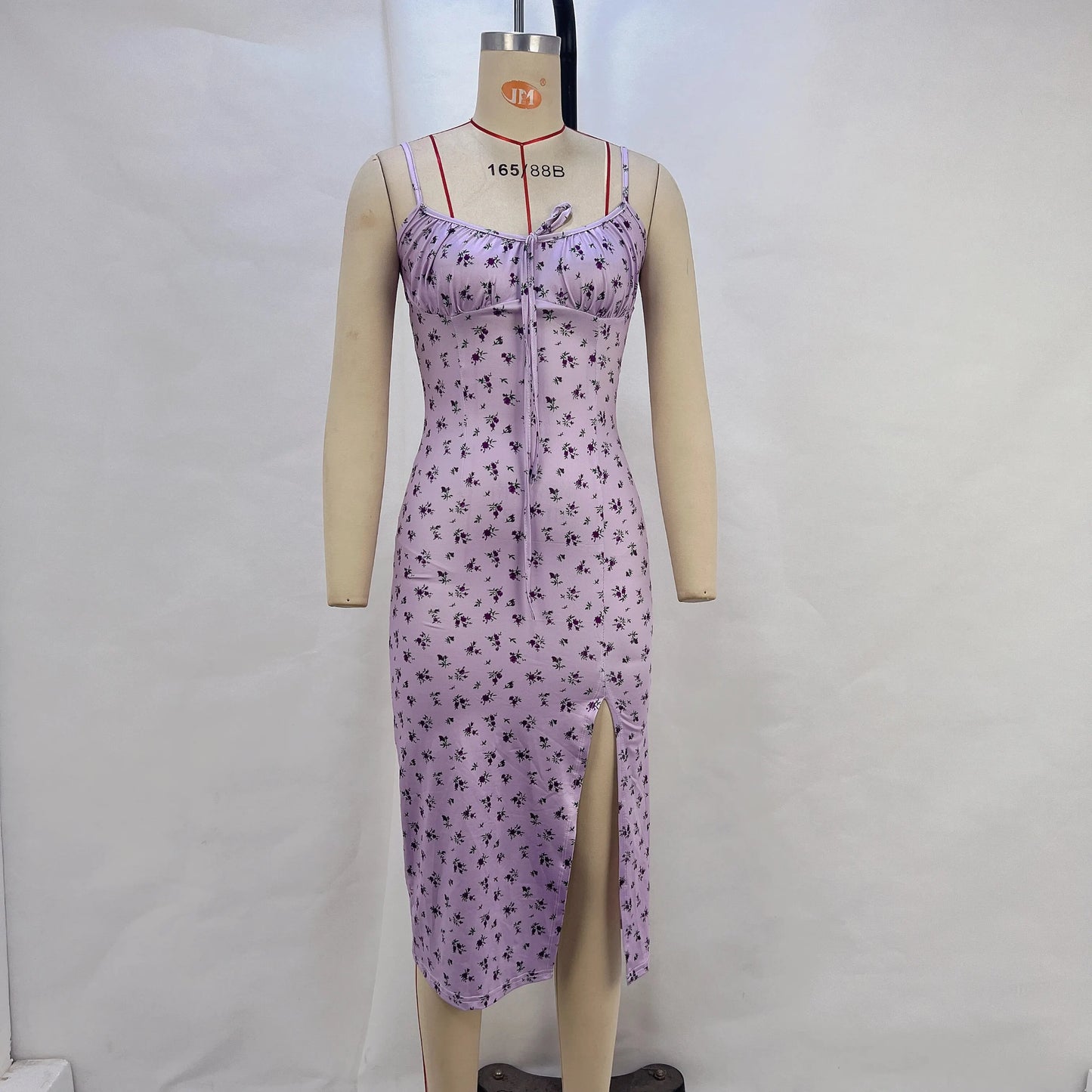 Floral Sexy Suspender Dress Fashionable Strappy Backless Split Skirt Temperament Banquet Summer Women's Wear