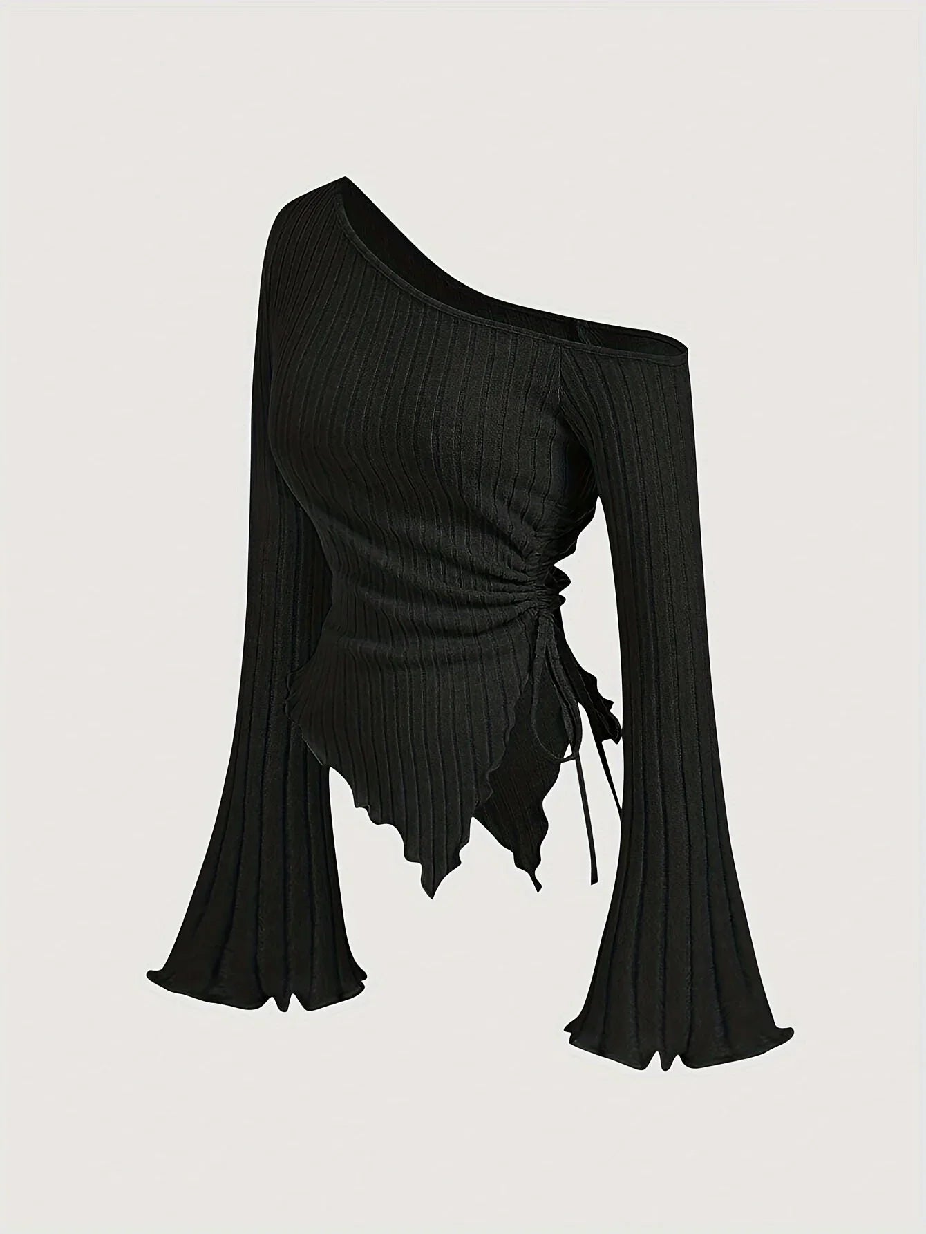 European and American Spring, Summer and Autumn Pure Color Casual Off-Shoulder T-Shirt