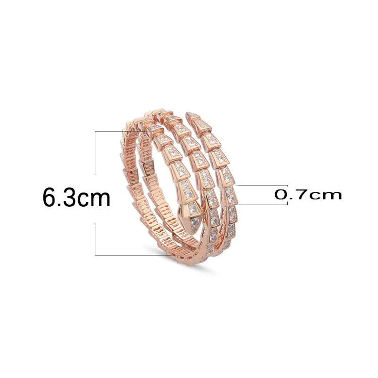 High-quality fashionable jewelry with double circles full of diamonds women's snake head double layer diamond bracelet
